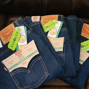 Levi's 511 Slim Stretch Jeans Boy's Dark Blue 18 Regular Eco Performance NWT